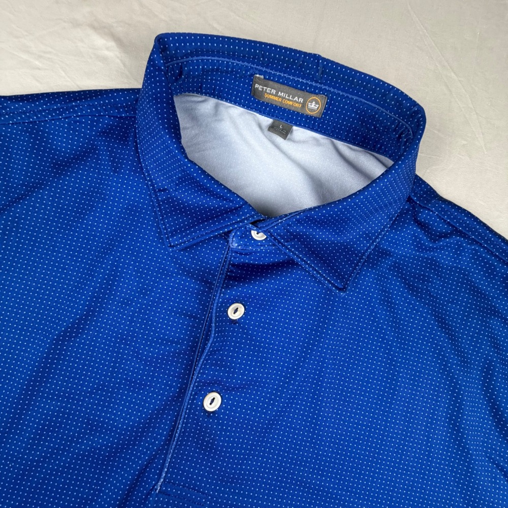 Peter Millar Royal Blue Microdot Polo